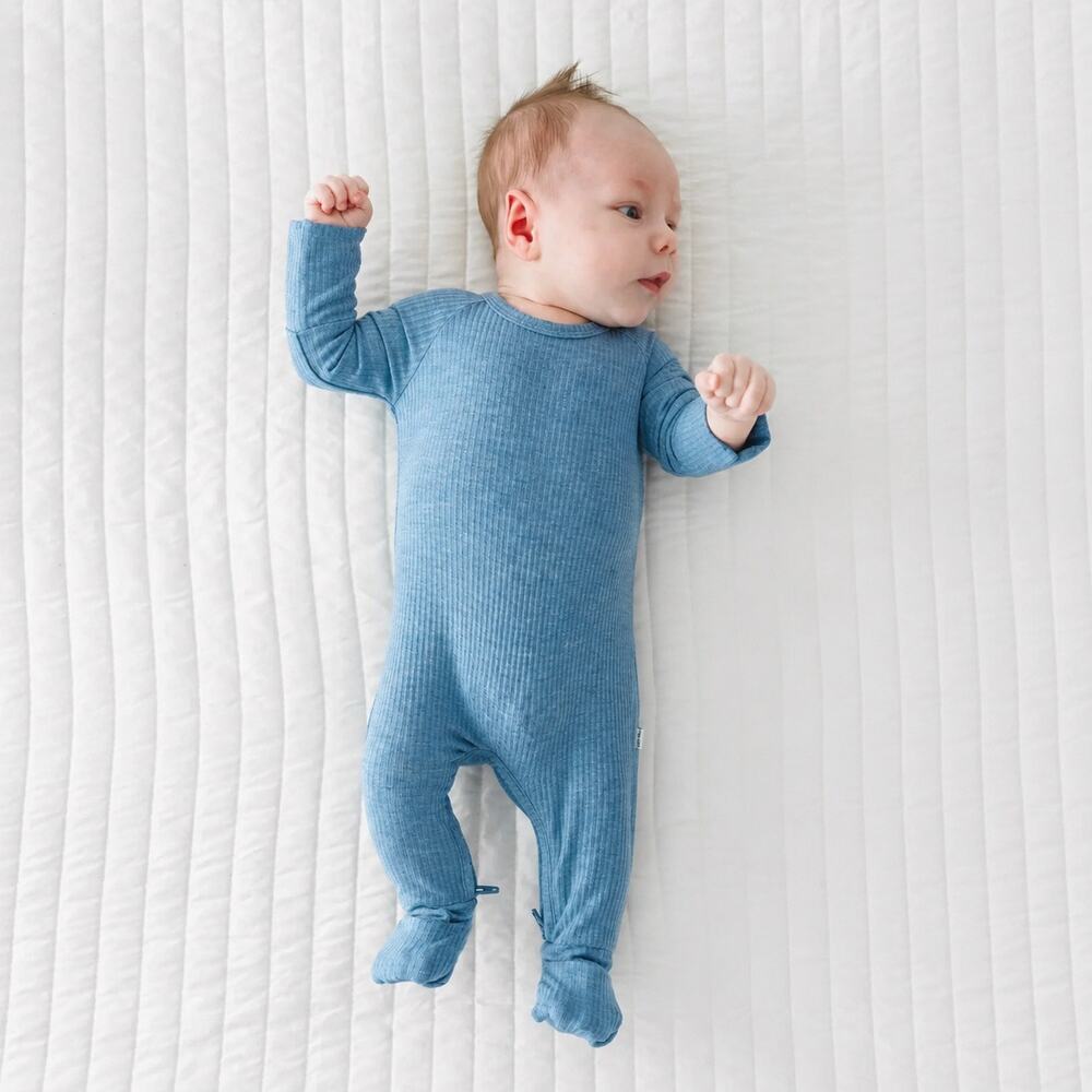 Little Sleepies hazel ribbed crescent zippy
